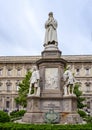 Monument to Leonardo Da Vinci in Piazza della Scala Square, Milan, Italy. Royalty Free Stock Photo