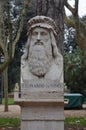 Monument to Leonardo da Vinci in Rome, Italy Royalty Free Stock Photo
