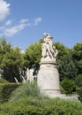 Monument to Lord Byron in Athens from white marble. Royalty Free Stock Photo