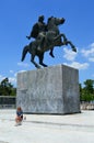 Monument to the Macedonian Alexandr in the Thessaloniki Royalty Free Stock Photo