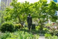 Monument to Mahatma Ghandi in the Union Square in New York City Royalty Free Stock Photo