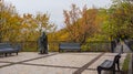 Monument to a man and a woman in the park of Kiev