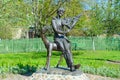 Monument to Mark Chagall in courtyard of memorial house-museum, Vitebsk, Belarus