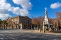 The monument to the Marquis of Campo Sagrado or Genio Catala is a monumental fountain with sculptures in Barcelona