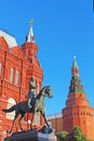 Monument to marshal Zhukov in Moscow, Russia Royalty Free Stock Photo