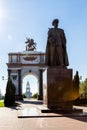 Monument to Marshal Zhukov and Triumphal arch in Kursk. Russia