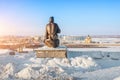 Monument to Maxim Gorky on the banks of the Oka River