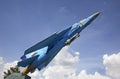 Monument to MiG-23 in Lukhovitsy. Russia Royalty Free Stock Photo