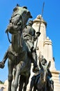 Monument to Miguel de Cervantes in Plaza de Espana in Madrid, Sp Royalty Free Stock Photo