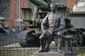 Monument to Mikhail Kalashnikov near the Museum of Artillery in St. Petersburg