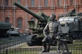 Monument to Mikhail Kalashnikov near the Museum of Artillery in St. Petersburg