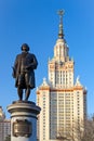 Monument to Mikhail Lomonosov at Moscow State University