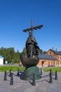 Monument to the Monk Arseniy Konevsky on the island of Konevets