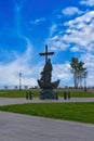 Monument to the Monk Arseny on the Island of Konevets, male monastery, Russia