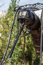 Monument to a mosquito-oil industry worker in Usinsk