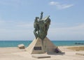 Monument to naval paratroopers on the Black sea coast. Royalty Free Stock Photo