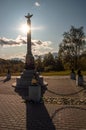 Monument to the 2nd cuirassier division on the Borodino field in the Moscow region of Russia.