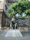 A monument to Nikola Tesla in front of the Faculty of Electrical Engineering in Belgrade