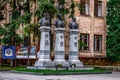 Monument to the Nobel laureates at the entrance to the main building of V.N.Karazin Kharkiv National University