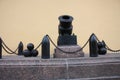 monument to the old cannon and cannonballs near the Admiralty in Petersburg