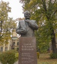 Monument to the outstanding designer of spaceships Sergei Korolev in the KPI on the alley of scientists