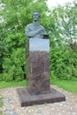 Monument to the famous Russian landscape painter Isaac Levitan in the town of Ples on the Volga