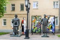 Monument to painter-abstractionist Vasily Kandinsky and avant-garde artist Kazimir Malevich. Author Tsereteli, bronze