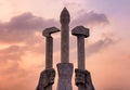 The Monument to Party Founding in Pyongyang, the capital of North Korea Royalty Free Stock Photo