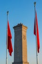 Monument to the People`s Heroes, in the Tiananmen Square in Beijing Royalty Free Stock Photo