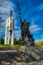 The monument to Peresvet is one of the symbols of the city of Bryansk. Bryansk, Russia-April 2018