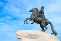 Monument to Peter the Great Bronze Horseman on Senate Square, St. Petersburg, Russia Royalty Free Stock Photo