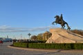 The monument to Peter the great the bronze horseman in the spring Royalty Free Stock Photo