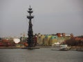 Monument to Peter the Great in Moscow. Royalty Free Stock Photo