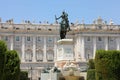 Monument to Philip IV of Spain with Royal Palace of Madrid on the background, Spain