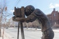 The monument to the photographer on the street