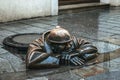 Monument to the plumber Chumil in Bratislava, Slovakia, 12/25/2019