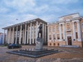 Monument to the poet Alexander Pushkin, the Palace of Justice, Regional Library