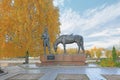 Monument to the poet Konstantin Batyushkov. Russia, Vologda, October 5, 2019