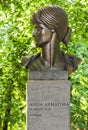 Monument to poetess Anna Akhmatova in Kyiv. Portrait