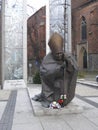 Monument to Pope John Paul II in the square near the cathedral in the town of Swidnica, Poland