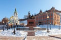 Monument to Pozharsky and Minin in Nizhny Novgorod Royalty Free Stock Photo