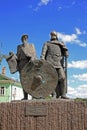 Monument to Prince Rurik and Oleg of Novgorod in Staraya Ladoga,