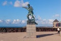 Monument to privateer Robert Surcouf in Saint-Malo, France Royalty Free Stock Photo