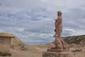 Monument to the reaper Monumento al Segador in Badlans of Navarre Bardenas Reales de Navarra Royalty Free Stock Photo