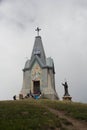 Monument to the Redeemer and the statue of Papa Paolo VI at Monte Guglielmo, Lombardy, Italy