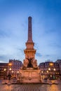 Monument to the Restorers at Restauradores Square in the morning