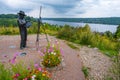 Monument to Russian artist Isaac Levitan on Mount Levitan in Plyos, Russia