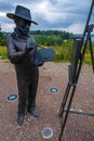 Monument to Russian artist Isaac Levitan on Mount Levitan in Plyos, Russia