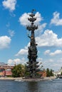 Monument to the Russian czar Peter the Great on a Bypass canal o Royalty Free Stock Photo