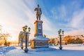 Monument to the Russian Emperor Alexander the Third. Novosibirsk, Russia